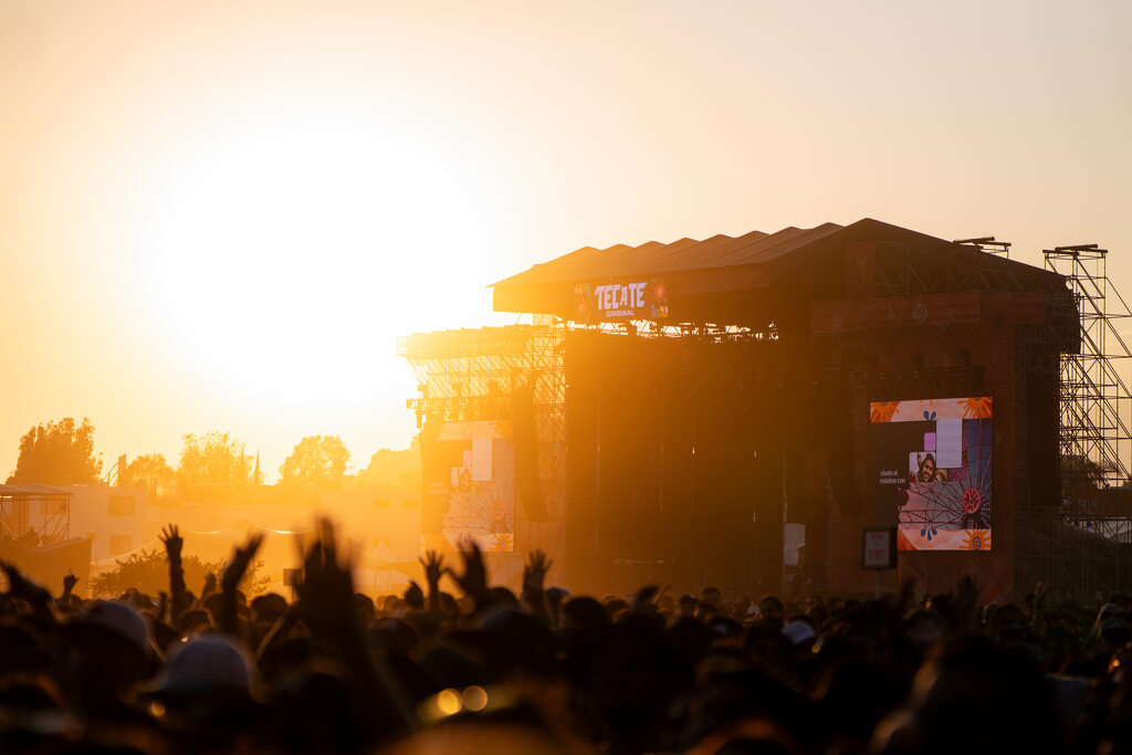 Tecate Comuna stage with festivalgoers in front of the main stage